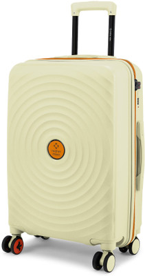 NASHER MILES Goa Hardsided Polypropylene Check-In Luggage CreamYellowOrange 75cmTrolleybag Check-in Suitcase 8 Wheels - 28 inch