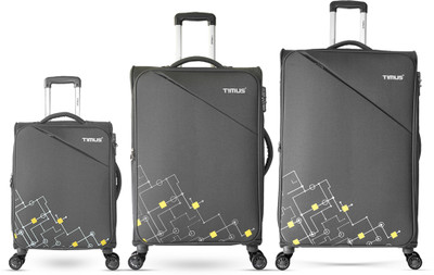 Timus Flash Plus Stylish Cabin & Check In Trolley Luggage Combo Set 3–58cm,68cm,78cm Expandable  Cabin & Check-in Set 8 Wheels - 30 inch