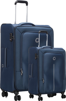 DELSEY Caracas Polyester Soft Blue (Large+Cabin) combo Cabin & Check-in Set 4 Wheels - 31 inch