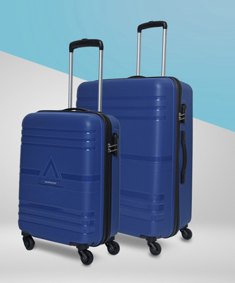 ARISTOCRAT Airstop 2P Set (Cabin+Medium) - Trolley Bag Cabin & Check-in Set 4 Wheels - 25 Inch