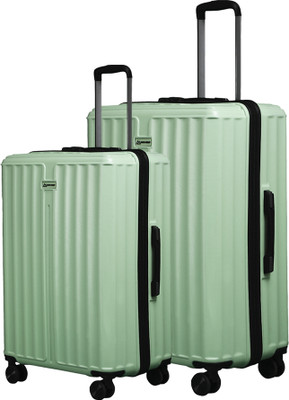 MOVE-MEANT Number Lock Poly Carbonate Cabin 55 Cm & Medium 66 Cm Suitcase Cabin & Check-in Set 8 Wheels - 24 inch