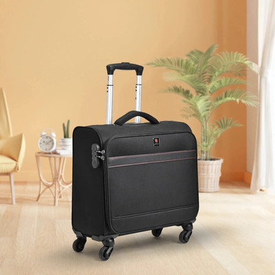 SWISS MILITARY Soft-Sided Laptop Overnighter Trolley Bag Overnighter & Briefcase 4 Wheels - 18 inch