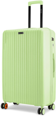 NASHER MILES Pondicherry Hardside Polypropylene Lime Yellow Trolley Check-in Suitcase 8 Wheels - 28 inch