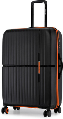 NASHER MILES Springfield Hard-Sided Polypropylene Check-in Luggage Black 65cm Trolley Bag Check-in Suitcase 8 Wheels - 24 inch