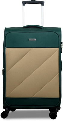 Carriall Slash Medium Size Green and Beige Check-in Luggage Expandable  Check-in Suitcase 4 Wheels - 24 inch