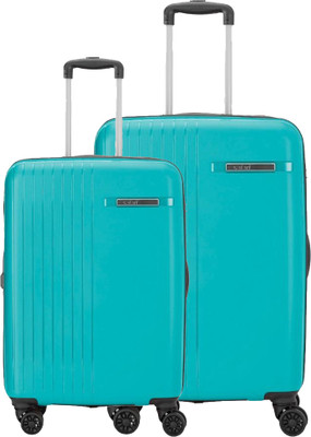 SAFARI Lancer Polypropylene 5 Years Warranty Luggage Set of 2 Trolley Bags (55 & 66 cm) Cabin & Check-in Set 8 Wheels - 26 inch