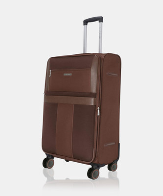 NASHER MILES Toledo Expander Soft-Sided Polyester Check-In Luggage Brown 28 inch |75cm Trolley bag Expandable  Check-in Suitcase 4 Wheels - 28 inch