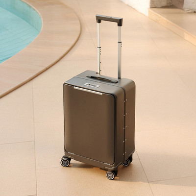 SWISS MILITARY THAMES Front-Loaded Hard-Sided Trolley Bag with Laptop Compartment Cabin Suitcase 8 Wheels - 20 inch