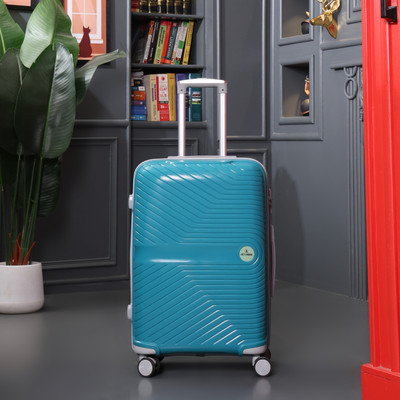 JACY LONDON Hard Sided PP 4 Wheel Spinners, Expandable Bag with Combi Lock Check-in Suitcase 8 Wheels - 26 inch