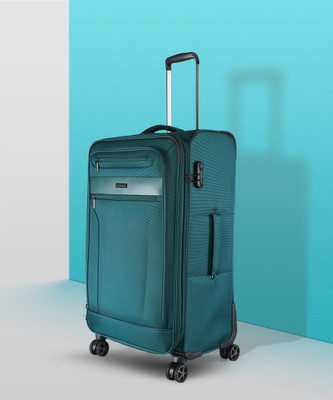 NASHER MILES Berlin Expander Soft-Sided Polyester Check-in Teal 75cm Trolley Bag Expandable  Check-in Suitcase 4 Wheels - 28 Inch