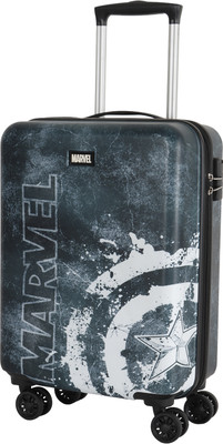 MARVEL Captain America Shield Hard Luggage | Durable Kids Travel Trolley Bag Cabin Suitcase 4 Wheels - 20 inch