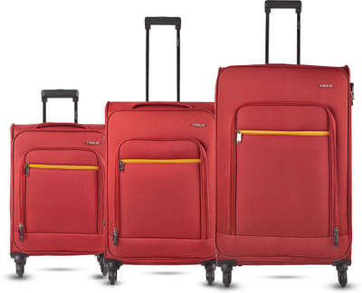 Timus Nexon 58cm 68cm 78cm - Soft Luggage Trolley Bags Combo Set 3 Soft Spinner Wheels Cabin & Check-in Set 4 Wheels - 28 inch