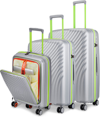 NASHER MILES Capri TSA Lock Hardside Polypropylene Luggage Set of 3 Trolley Bag for Travel Cabin & Check-in Set 8 Wheels - 28 inch