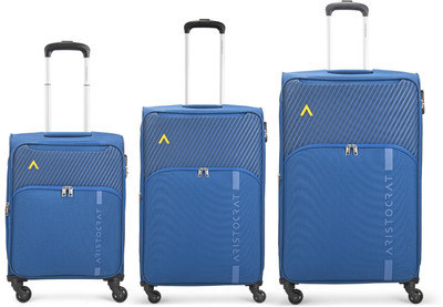 ARISTOCRAT STRIKER 4W STROLLY 55+69+79 DARK BLUE Expandable  Cabin & Check-in Set 4 Wheels - 31 Inch