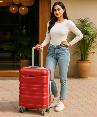BAG ADDICT 8-Wheel Spinner Trolley – Expandable Polycarbonate Carry-On with TSA Lock Expandable  Cabin Suitcase 8 Wheels - 20 Inch