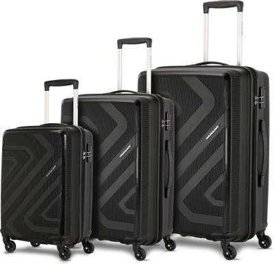 Kamiliant By American Tourister Hard Body Set Of 3 Luggage 4 Wheels – Kam Kiza Sp 3Pcset -Black – Black For Rs. 4849 @ 80 %