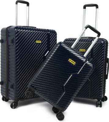 WROGN Vivid-Light-Weight & Durable Polycarbonate Blue Hard Luggage Cabin & Check-in Set 8 Wheels – 28 Inch