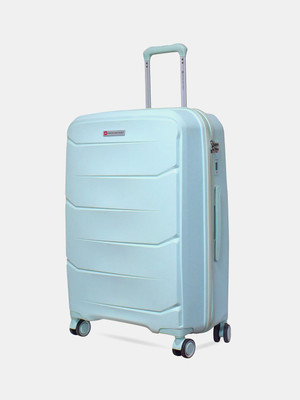 SWISS MILITARY EDGE Anti Theft Zipper Combination Lock Unique 3D Design with Mesh Pocket Check-in Suitcase 8 Wheels - 24 inch