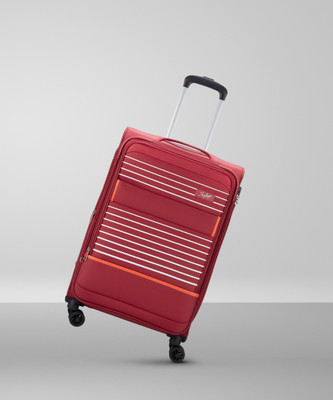 SKYBAGS Beach Polyester Softsided 69cm Medium Trolley with TSA, 8 Wheels Red Trolley Bag Expandable  Check-in Suitcase 8 Wheels - 26 Inch