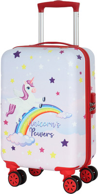 NOVEX Unicorn Kids Trolley Suitcase – Durable Hard Shell with Telescopic Handle Cabin Suitcase 4 Wheels - 22 inch