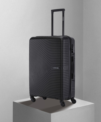 Stony Brook by Nasher Miles Crescent Hard-Sided Polypropylene Check-in Black 65cm Trolley Bag Check-in Suitcase 4 Wheels - 24 inch