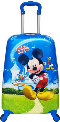 GOCART 18 Inch Kids cartoon printed suitcase Luggage Carry on Bag Hard Shell Travel Luggage Bag Trolley Rolling Luggage for Toddlers Children Cabin Suitcase 4 Wheels - 18 inch