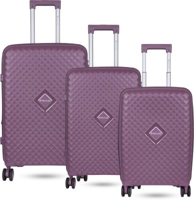 POLO CLASS 3Pc Set Trolley (20/24/28 inch) -PURPLE Cabin Suitcase 4 Wheels - 28 INCH