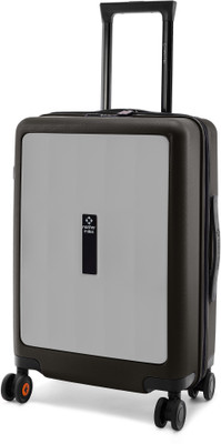 NASHER MILES Zanzibar HardSide Polycarbonate Cabin Luggage Grey Black 55cm Trolley Bag Cabin Suitcase 8 Wheels - 20 inch