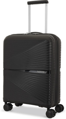 AMERICAN TOURISTER Airconic 55cm Polypropylene Hard Trolley Bag (AMT AIRCONIC SP55/20TSA V3O.BK) Cabin Suitcase 4 Wheels - 22 inch