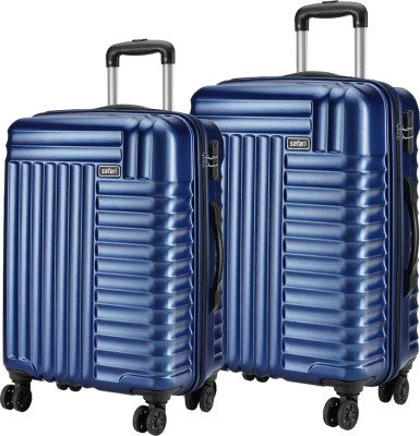 SAFARI Combat Hard-Sided Polycarbonate 5 Years Warranty Luggage 2 PC Set (55+65 cm) Cabin & Check-in Set 8 Wheels - 26 inch