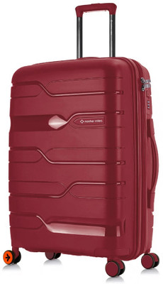 NASHER MILES Paris Hard-sided Polypropylene Check-In Luggage Maroon 28 inch |75cm Trolley bag Check-in Suitcase 8 Wheels - 28 inch