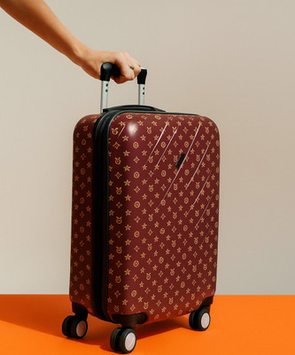Kaya Trek Hard-sided Polypropylene & ABS Check-In Luggage Trolley bag California Printed Expandable  Check-in Suitcase 8 Wheels - 24 inch
