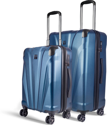 Timus Leolite Expandable Premium Polycarbonate Small & Medium Suitcase Combo(58,68cm) Expandable  Cabin & Check-in Set 8 Wheels - 24 inch