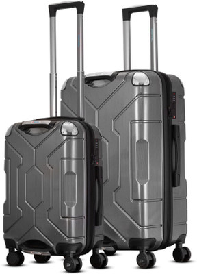 PREVEL Polycarbonate Trolley Bag Cabin (50 cm) + Check-in (66 cm) Suitcase | Steel Cabin & Check-in Set 8 Wheels - 26 inch