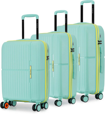 NASHER MILES Springfield HardSide Polypropylene 3 Cool Mint Trolley Bag(55,65&75cm) Cabin & Check-in Set 8 Wheels - 28 inch