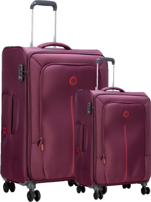 DELSEY Caracas Polyester Soft Purple (Large+Cabin) combo Cabin & Check-in Set 4 Wheels - 31 inch