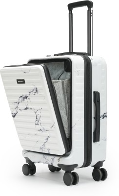 Assembly Hardsided Polycarbonate Cabin Trolley Bag with USB Port & TSA Lock- Marble Cabin Suitcase 4 Wheels - 20 inch