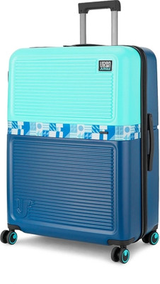 Urban Jungle by Safari Pool Blue Check-in Suitcase 8 Wheels - 28 inch