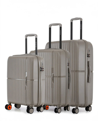 NASHER MILES Springfield HardSide Polypropylene Set of 3 Champagne Trolley Bag(55,65&75cm) Cabin & Check-in Set 8 Wheels - 28 inch