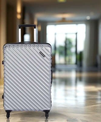 PROVOGUE Large Check-in Suitcase (73 Cm) 4 Wheels – CHEVRON – Silver For Rs. 1499 @ 85 %
