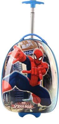 KUBER INDUSTRIES ABS Kids Trolley Bags for Girls & Boys with| DTB2005, Spider Man - Blue & Red Cabin Suitcase 2 Wheels - 16 inch