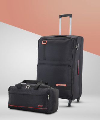 VIP Domina�Durable Polyester Soft sided Cabin size trolley with 45L duffle Expandable  Check-in Suitcase 4 Wheels - 27 Inch