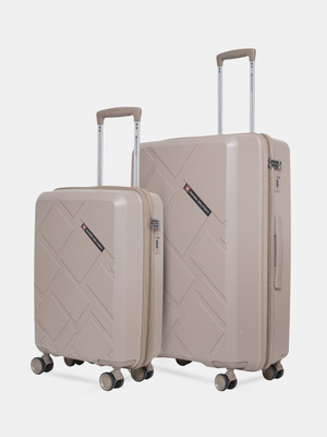 SWISS MILITARY Star Hardtop Trolley Bag (Small and Medium) 20, 24 Inch Cabin & Check-in Set 8 Wheels - 24 inch