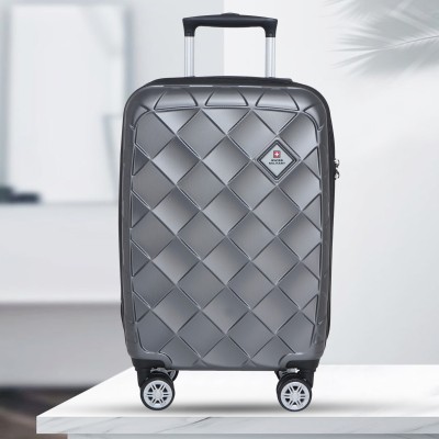 SWISS MILITARY JUPITOR Textured Hard Trolley Bag with 360 -Degree Rotatable 8 Wheels, TSA Lock Cabin Suitcase 8 Wheels - 20 inch