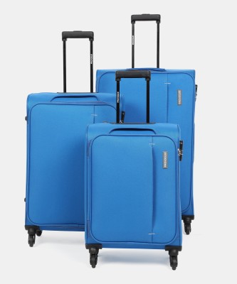 PROVOGUE Soft Body Set Of 3 Luggage 4 Wheels – Edge Combo Set (30inch+ 26inch+22inch) – Blue For Rs. 3449 @ 78 %