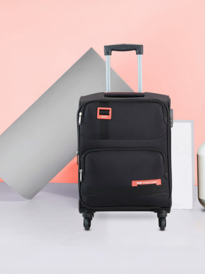 VIP Polyester Soft sided Cabin size trolley with 45L duffle Expandable  Cabin Suitcase 4 Wheels - 22 Inch