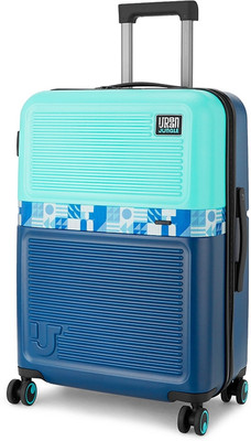 Urban Jungle by Safari Pool Blue Check-in Suitcase 8 Wheels - 24 inch