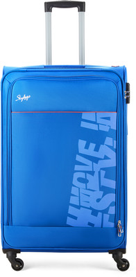SKYBAGS Rhumba Polyester Softsided 79 cm Large Check-in Trendy Blue Trolley Expandable  Check-in Suitcase 4 Wheels - 31 Inch