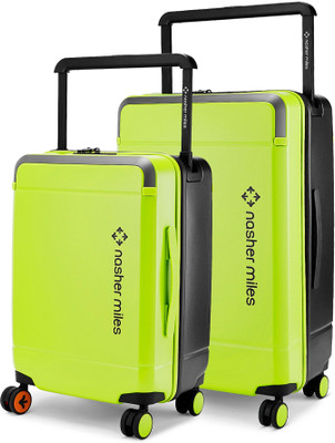 NASHER MILES Oslo TSA Lock Hard-Sided Polycarbonate Luggage Set Trolley Bags (55 cm & 65 cm) Cabin & Check-in Set 8 Wheels - 26 inch