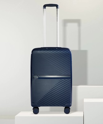 NASHER MILES Bruges Hard-sided Polypropylene Cabin Luggage Navy Blue 20 inch |55cm Trolley bag Cabin Suitcase 4 Wheels - 20 inch